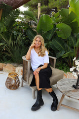 ULLA SS VNECK TSHIRT - WHITE