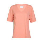 ULLA SS VNECK TSHIRT - PALE PEACH