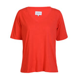 ULLA SS VNECK TSHIRT - CORAL
