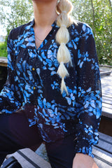 MAG-LS-VNECK-SHIRT - BLACK BLUE BUTTERFLY