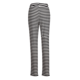NATALIA-STRAIGHT-PANTS - BLACK CREME STRIPE