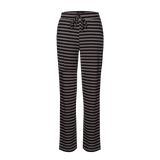 NATALIA STRAIGHT PANTS - BLACK DARK GRAY STRIPE