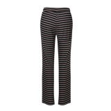 NATALIA STRAIGHT PANTS - BLACK DARK GRAY STRIPE