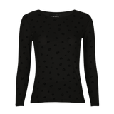 MESH LS TSHIRT - BLACK FLOCK LEO