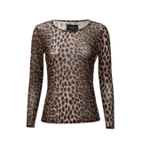 MESH LS TSHIRT - LUX LEO BORDEAUX HEART