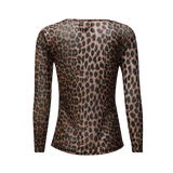 MESH LS TSHIRT - LUX LEO BORDEAUX HEART