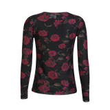 MESH LS TSHIRT - BLACK PINK ROSE
