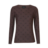 MESH LS TSHIRT - DARK BROWN HEART CHECK