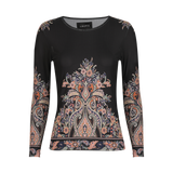 MESH LS TSHIRT - BLACK PAISLEY