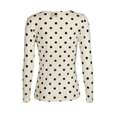 MESH LS TSHIRT - WHITE BLACK BIG DOT