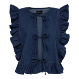 ASTA-FRILL-VEST - BLUE DENIM