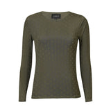 MESH LS TSHIRT, DOT - ARMY MEDIUM DOT