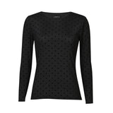 MESH LS TSHIRT, FLOCK - BLACK MEDIUM HEART