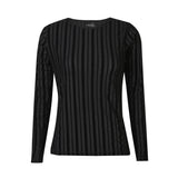 MESH LS TSHIRT, FLOCK - BLACK STRIPE