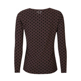 MESH LS TSHIRT, FLOCK - DARK BROWN MEDIUM HEART