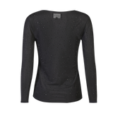 MESH LS SPARKLE TSHIRT - BLACK BLACK DIAMOND DOT