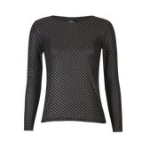 MESH LS SPARKLE TSHIRT - BLACK GOLD DOT