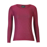 MESH LS SPARKLE TSHIRT - BORDEAUX DIAMOND DOT