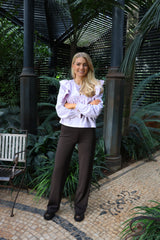 HEATHER-LS-TIE-BLOUSE - PINK STRIPE