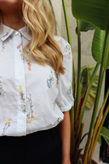 FLORA-SS-BLOUSE - IVORY FLORAL