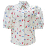 FLORA SS BLOUSE - OFFWHITE BERRIES