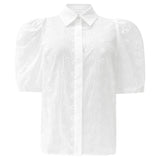 FLORA SS BLOUSE - WHITE EMBROIDERY