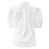 FLORA SS BLOUSE - WHITE EMBROIDERY