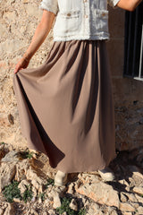 FREDE LONG SKIRT - LIGHT BROWN