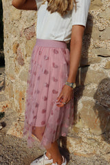 TULLE HEART SKIRT - ROSE HEART