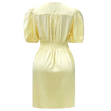 TIKI SS TWIST DRESS - YELLOW