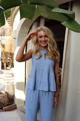 ANNI-TOP - DUSTY BLUE