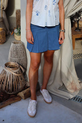 ASTA-PLISSE-SKIRT - BLUE DENIM