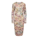 MESH LS LONG DRESS - MULTI MARBLE