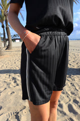 FELIA-SHORTS - BLACK SIMILI