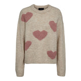 FRO HEART PULLOVER - IVORY ROSE HEART