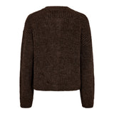 FRO O-NECK CARDIGAN - CHOCOLATE