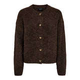 FRO O-NECK CARDIGAN - CHOCOLATE