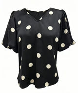 DOTTI BLOUSE - BLACK CREME DOT