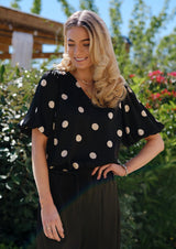 DOTTI BLOUSE - BLACK CREME DOT