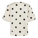 DOTTI BLOUSE - CREME BLACK DOT