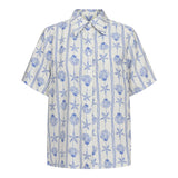 MIE SS SHIRT - CREME BLUE MUSSEL