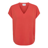 NUNI VNECK TSHIRT - LOBSTER RED