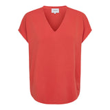 NUNI VNECK TSHIRT - LOBSTER RED