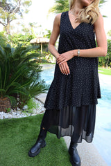 TIT NS DRESS - BLACK SMALL DOT
