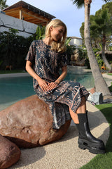 WEN SS DRESS - BLACK BROWN