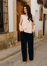 FIE LS FRILL BLOUSE - CHAMPAGNE