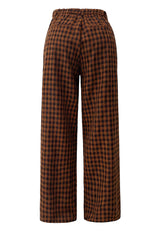 IDDY WIDE PANTS - BROWN BLACK CHECK