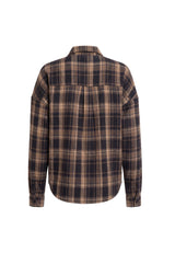 SIRI LS SHIRT - NAVY CREME CHECK