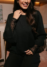 ANNIZ ONECK BLOUSE - BLACK