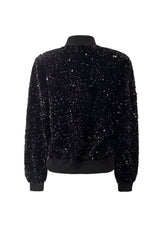 ALBERTE BOMBER JACKET - BLACK SEQUINS